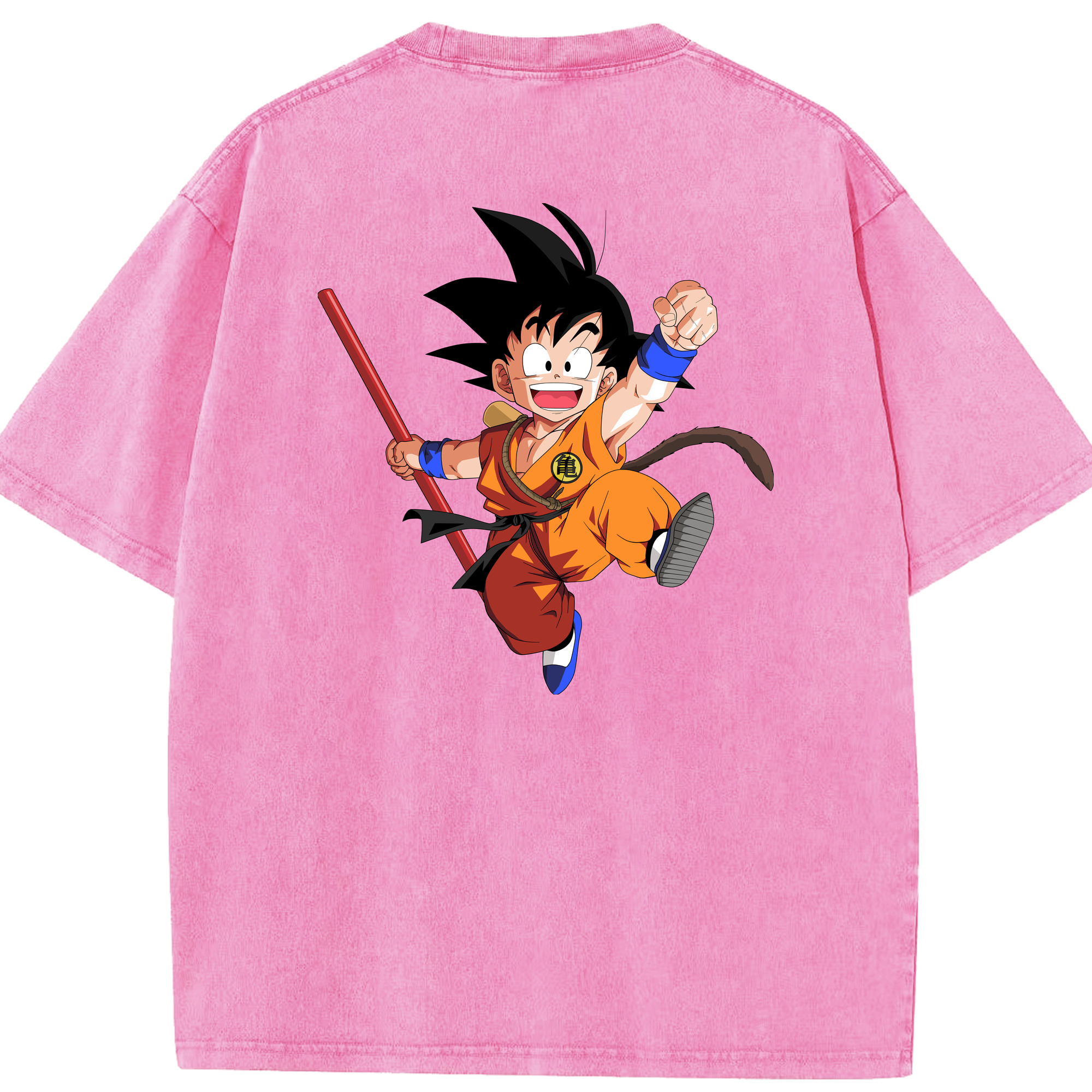 （画像用） ドラゴンボール 孫悟空（そん ごくう）Son Goku カカロット DRAGON BALL Kakarotto 綿100% ヴィンテージ風 半袖Tシャツ（背面プリント）